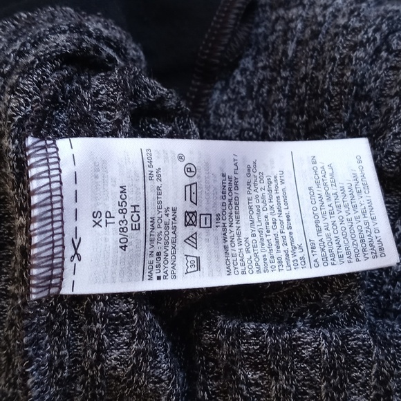 Banana Republic Women's Black White Heathered Knit Rayon Blend Wide Leg Pants XS - Picture 8 of 16